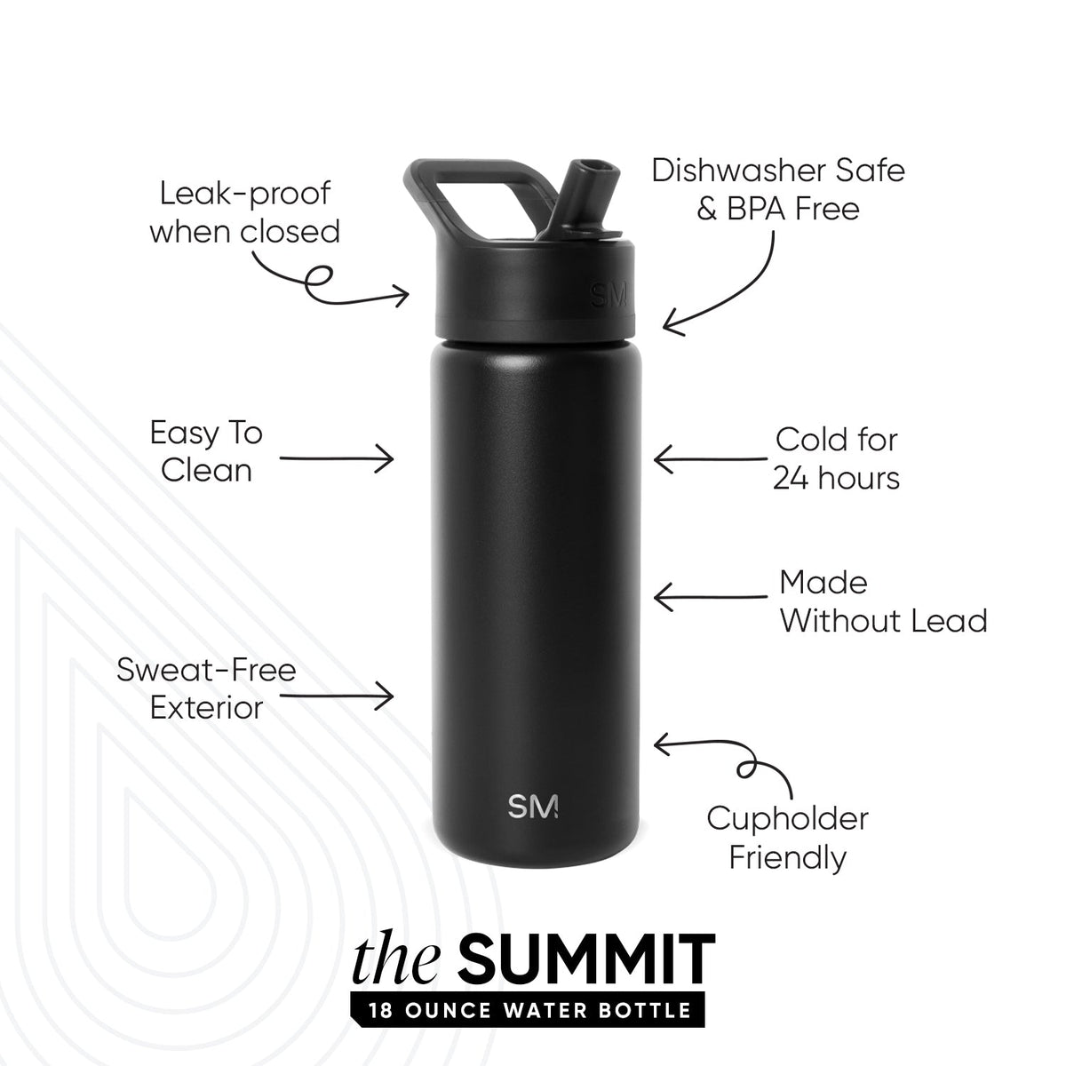 Summit Kids Water Bottle with Straw Lid