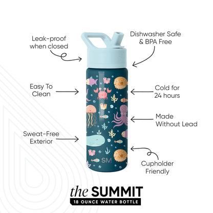 Summit Kids Water Bottle with Straw Lid