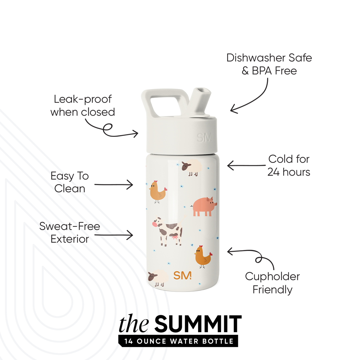 Summit Kids Water Bottle with Straw Lid