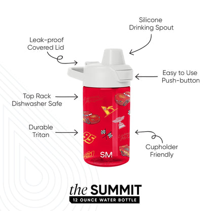 Summit Kids Plastic Water Bottle with Simple Flip Straw Lid